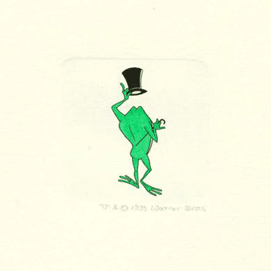 Warner Bros. Limited Edition Etching on Paper with Hand Tinted Coloring: "Michigan J. Frog"