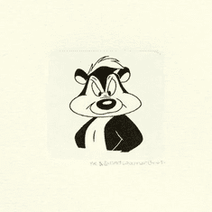 Warner Bros. Limited Edition Etching on Paper with Hand Tinted Coloring: "Pepe Le Pew"