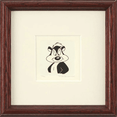 Warner Bros. Limited Edition Etching on Paper with Hand Tinted Coloring: "Pepe Le Pew"