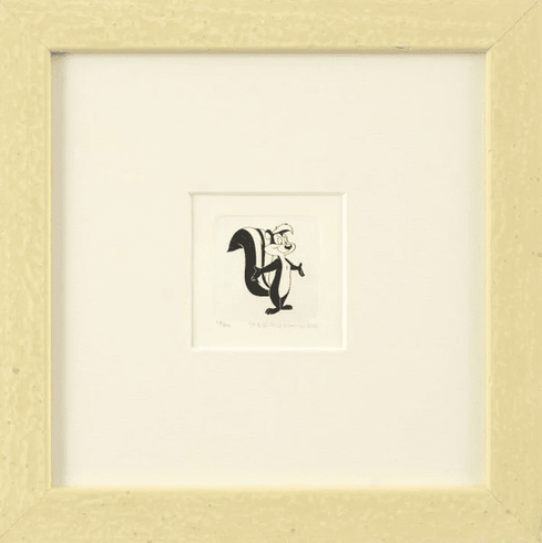 Warner Bros. Limited Edition Etching on Paper with Hand Tinted Coloring: "Pepe Le Pew"