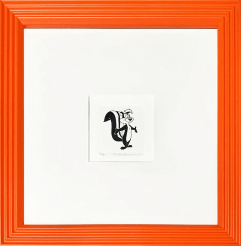 Warner Bros. Limited Edition Etching on Paper with Hand Tinted Coloring: "Pepe Le Pew"