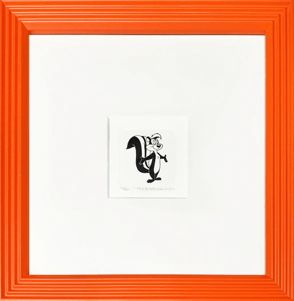 Warner Bros. Limited Edition Etching on Paper with Hand Tinted Coloring: "Pepe Le Pew"