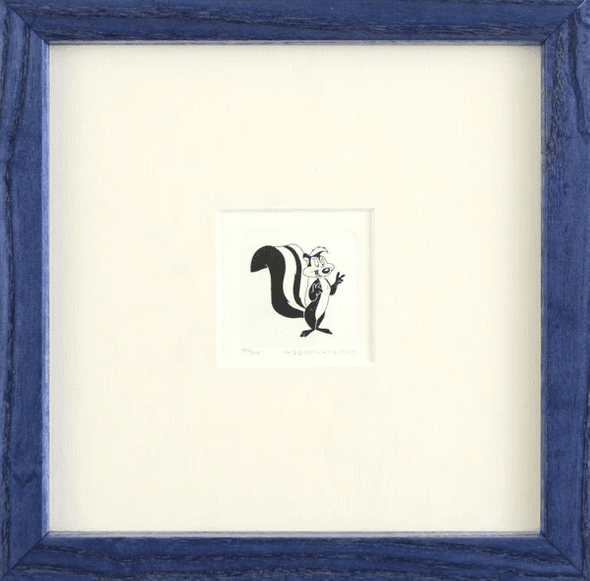 Warner Bros. Limited Edition Etching on Paper with Hand Tinted Coloring: "Pepe Le Pew"