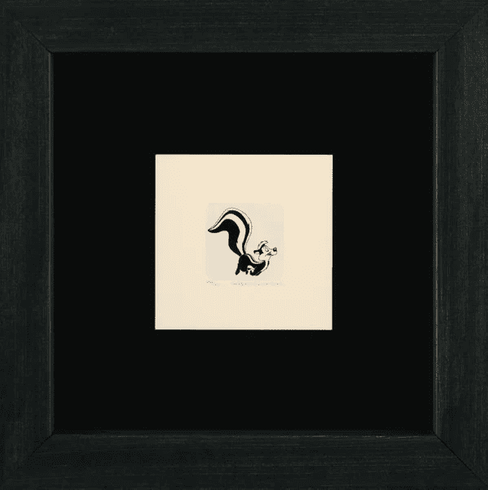 Warner Bros. Limited Edition Etching on Paper with Hand Tinted Coloring: "Pepe Le Pew"