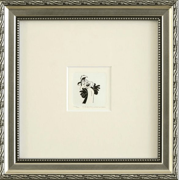 Warner Bros. Limited Edition Etching on Paper with Hand Tinted Coloring: "Pepe Le Pew"