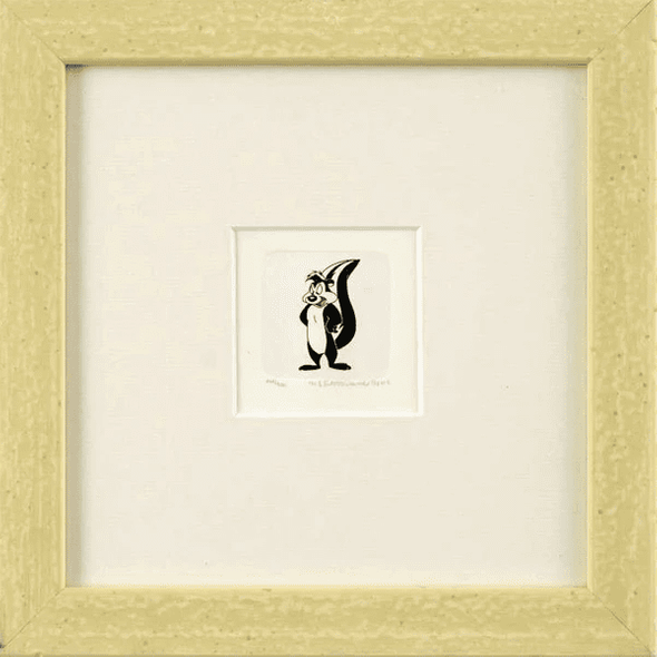 Warner Bros. Limited Edition Etching on Paper with Hand Tinted Coloring: "Pepe Le Pew"