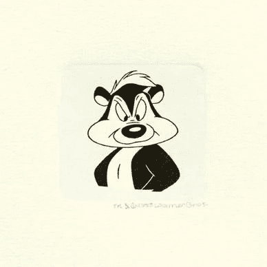 Warner Bros. Limited Edition Etching on Paper with Hand Tinted Coloring: "Pepe Le Pew"