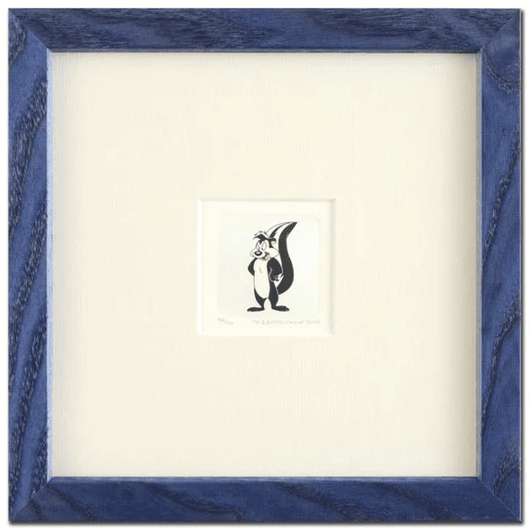 Warner Bros. Limited Edition Etching on Paper with Hand Tinted Coloring: "Pepe Le Pew"