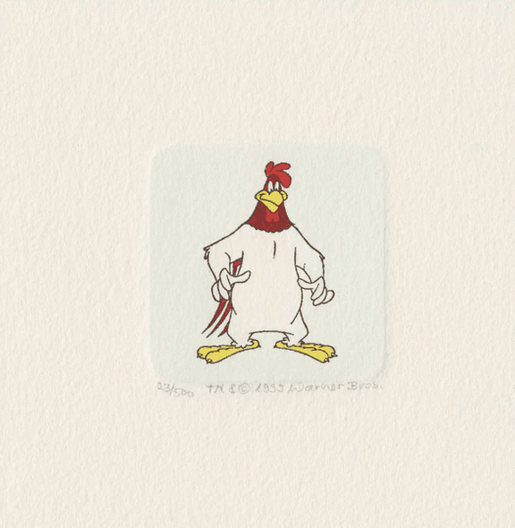 Warner Bros. Limited Edition Etching with Hand Tinted Coloring on Paper: "Foghorn Leghorn"