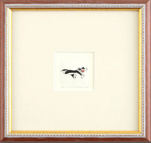 Warner Bros. Limited Edition Etching with Hand Tinted Coloring on Paper: "Sylvester the Cat"