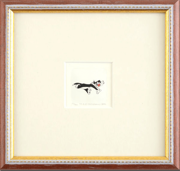 Warner Bros. Limited Edition Etching with Hand Tinted Coloring on Paper: "Sylvester the Cat"