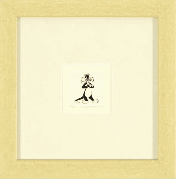 Warner Bros. Limited Edition Etching with Hand Tinted Coloring on Paper: "Sylvester the Cat"