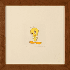 Warner Bros. Limited Edition Etching with Hand Tinted Coloring on Paper: "Tweety Bird"