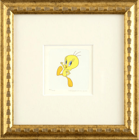 Warner Bros. Limited Edition Etching with Hand Tinted Coloring on Paper: "Tweety Bird"