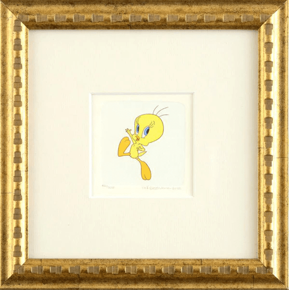 Warner Bros. Limited Edition Etching with Hand Tinted Coloring on Paper: "Tweety Bird"