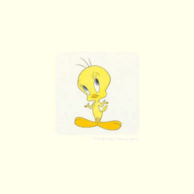 Warner Bros. Limited Edition Etching with Hand Tinted Coloring on Paper: "Tweety Bird"