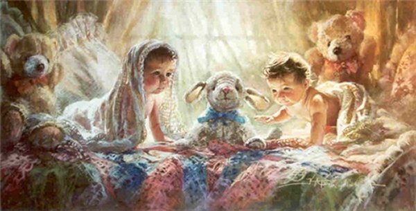 Kathryn Fincher Open Edition Canvas Giclee:"Double Vision"