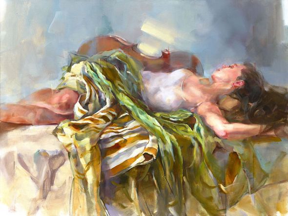 Anna Razumovskaya Hand Signed and Numbered Limited Edition Artist Embellished Canvas Giclee:"Dream Divine"