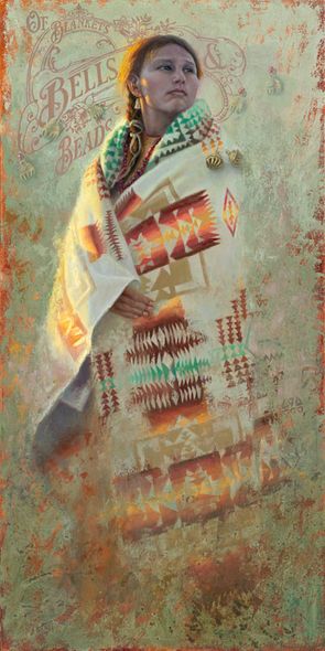Brent Flory Artist Hand Signed Limited Edition Canvas Giclee:"Of Blankets Bells & Beads"