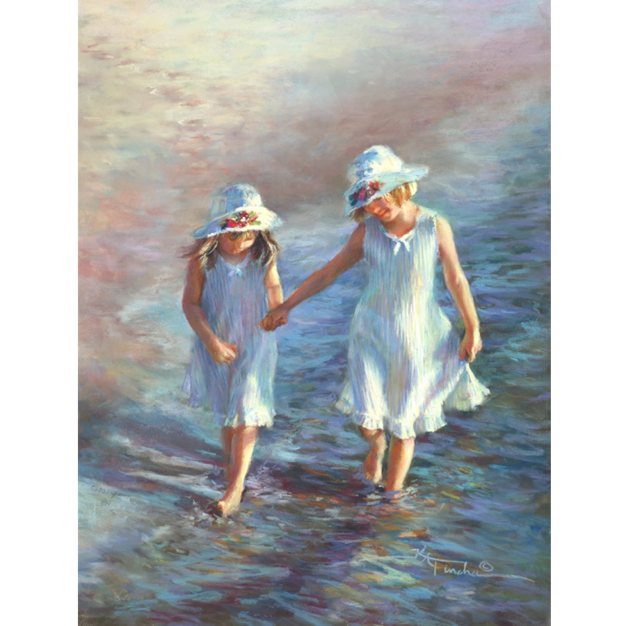 Kathryn Fincher Artist Signed Limited Edition Canvas Giclee:"Take Care of Your Sister"