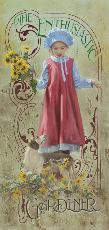Brent Flory Artist Hand Signed Limited Edition Canvas Giclee:"Enthusiastic Gardner"