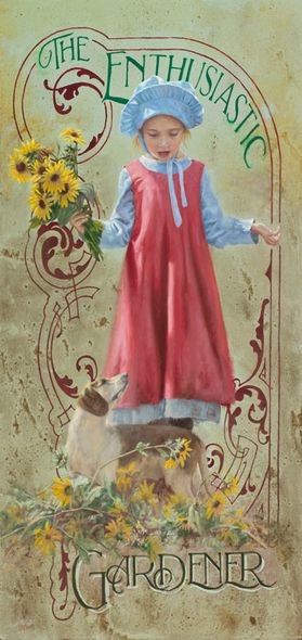Brent Flory Artist Hand Signed Limited Edition Canvas Giclee:"Enthusiastic Gardner"