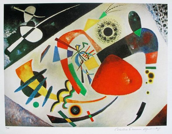 Wassily Kandinsky Estate Signed Limited Edition Giclee:"Red Spot II"