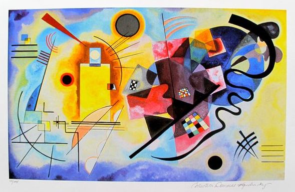 Wassily Kandinsky Estate Signed Limited Edition Giclee:"Yellow, Red And Blue"