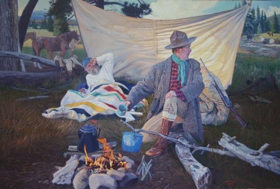 Wayne Justus Limited Edition Canvas Giclee:"Morning Bugle Call"