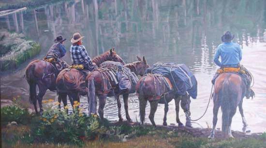 Wayne Justus Limited Edition Canvas Giclee:"Trail Ends"