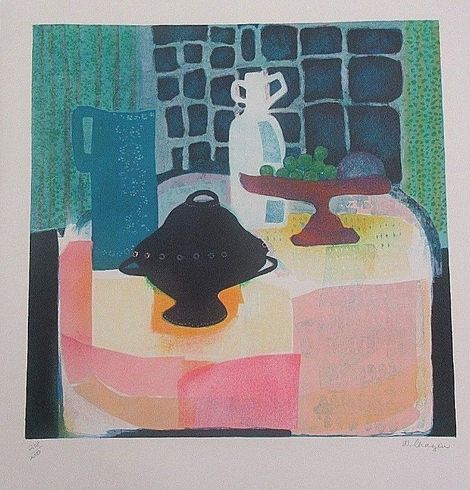 Wendy Chazin Rare Vintage Artist Signed Lithograph: "Interior Still Life" Wendy Chazin Rare Vintage Artist Signed Lithograph: "Interior Still Life"