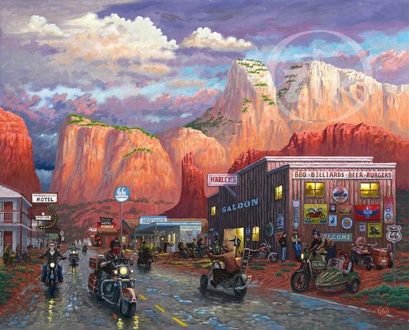 Zac Kinkade Limited Edition Canvas Giclee:"Get Your Kicks on Route 66"