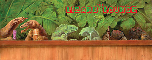Will Bullas Fine Art Limited Edition Giclee Canvas :"The Lizard Lounge" Will Bullas Fine Art Limited Edition Giclee Canvas :"The Lizard Lounge"