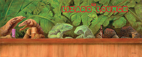 Will Bullas Fine Art Limited Edition Giclee Canvas :"The Lizard Lounge"