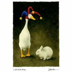 Will Bullas Fine Art Limited Edition Paper :"A Fool and His Bunny"