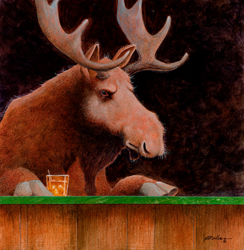 Will Bullas Fine Art Open Edition Canvas :"Malted Moose"