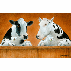 Will Bullas Fine Art Open Edition Canvas :"Moo Moos and Martinis"