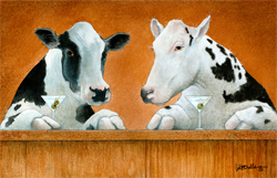 Will Bullas Fine Art Open Edition Canvas :"Moo Moos and Martinis" Will Bullas Fine Art Open Edition Canvas :"Moo Moos and Martinis"