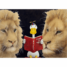 Will Bullas Fine Art Open Edition Canvas :"Reading Between the Lions"