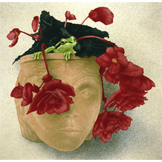 Will Bullas Fine Art Open Edition Canvas :"Ruby Begonia"