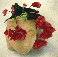 Will Bullas Fine Art Open Edition Canvas :"Ruby Begonia"