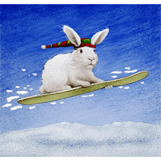 Will Bullas Fine Art Open Edition Canvas :"Snow Bunny"