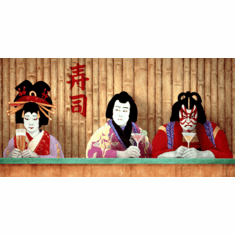 Will Bullas Fine Art Open Edition Canvas :"Sushi Bar"