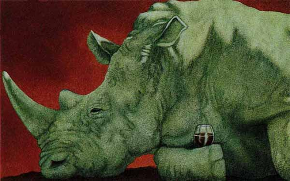 Will Bullas Fine Art Open Edition Canvas :"Wine-oceros"