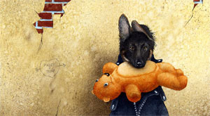 Will Bullas Fine Art Signed Open Edition Canvas :"B.Y.O.B. - Bring Your Own Bear"