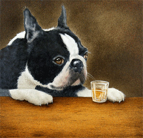 Will Bullas Fine Art Signed Open Edition Canvas :"Boston and Bourbon"