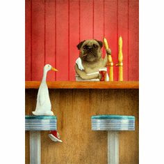 Will Bullas Fine Art Signed Open Edition Canvas :"Brew Pug"