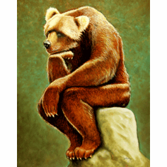 Will Bullas Fine Art Signed Open Edition Canvas :"Does a Bear Sit in the Woods?"