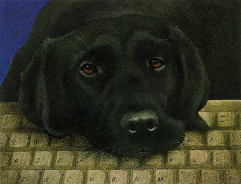 Will Bullas Fine Art Signed Open Edition Canvas :"Dog Byte"