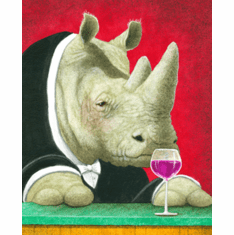 Will Bullas Fine Art Signed Open Edition Canvas :"Rhino Noir"